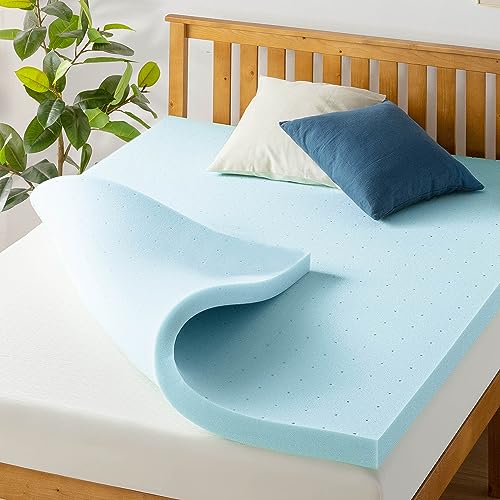 3″ Ventilated Memory Foam Mattress Topper, Queen, Cooling Gel