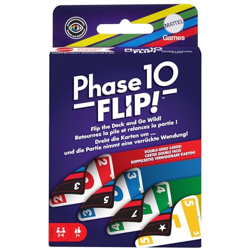 Mattel Phase 10 Flip Card Game, Double-Sided, 2-6 Players