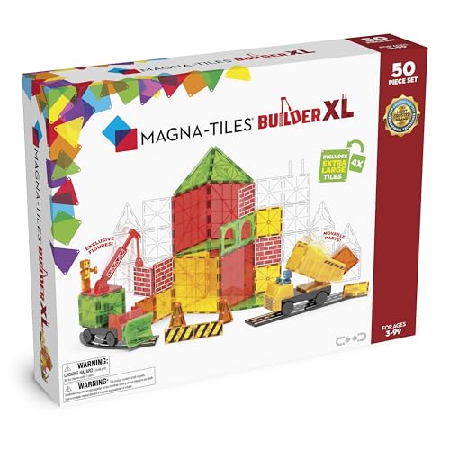 MAGNA-TILES Builder XL 50-Piece Magnetic Construction Set