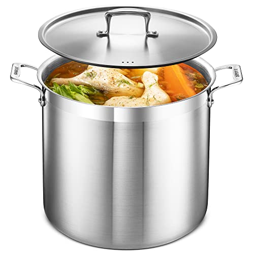 20 Qt Stainless Steel Stockpot with Lid by BAKKEN
