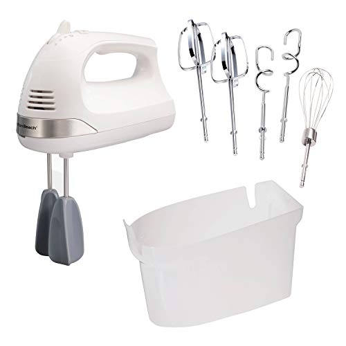 Hamilton Beach 6-Speed Hand Mixer with Attachments, 275W, White