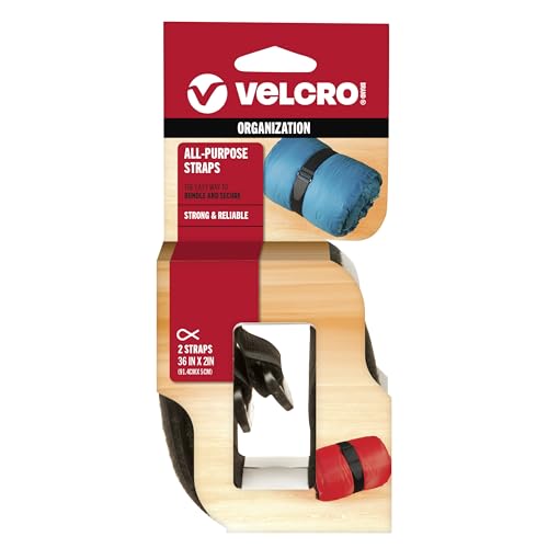 VELCRO Reusable Straps | 36in x 2in | Black | 2 Pack