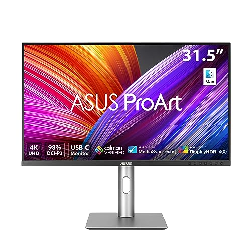 ASUS ProArt 32” 4K UHD Monitor, 98% DCI-P3, USB-C, HDR400