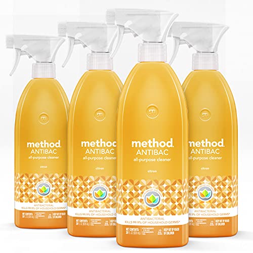 Method Citron Antibacterial Cleaner, Kills 99.9% Germs, 28oz, 4-Pack