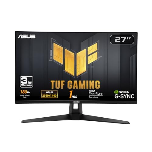 ASUS TUF 27” QHD Gaming Monitor, 180Hz, 1ms, HDR