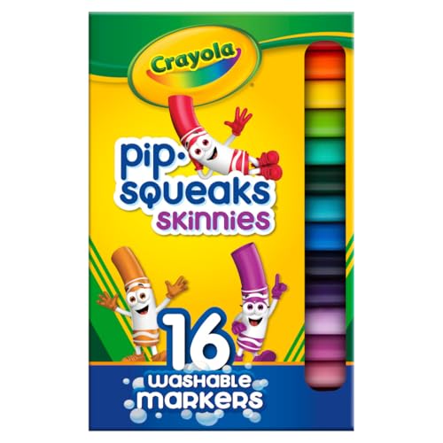 Crayola Washable Pip Squeaks Skinnies Markers, 16ct, for Kids 3+