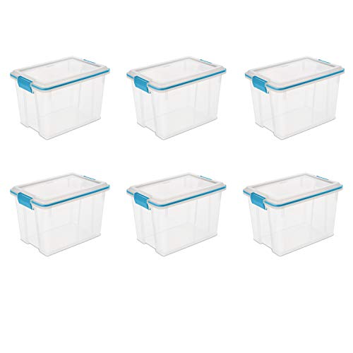 Sterilite 20 Qt Stackable Storage Bins, 6-Pack, Clear