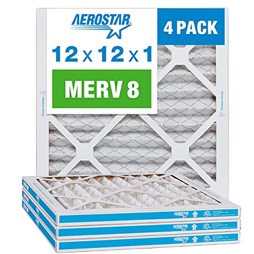 Aerostar 12x12x1 MERV 8 Air Filter, 4-Pack
