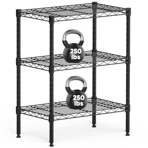 Sweetcrispy 3-Tier Adjustable Metal Shelf Organizer, 13.8″x23.6″x30″