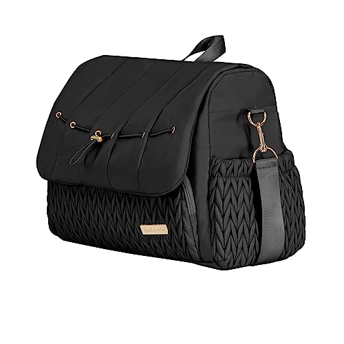 Hannah & Sophia Black Convertible Diaper Backpack with Changing Mat