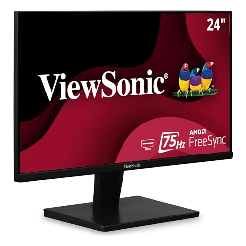 ViewSonic 24″ 1080p Monitor, 100Hz, FreeSync, Eye Care, HDMI/VGA