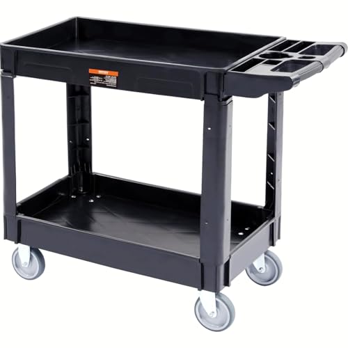 VEVOR 2-Shelf Heavy Duty Rolling Utility Cart, 550lbs Capacity