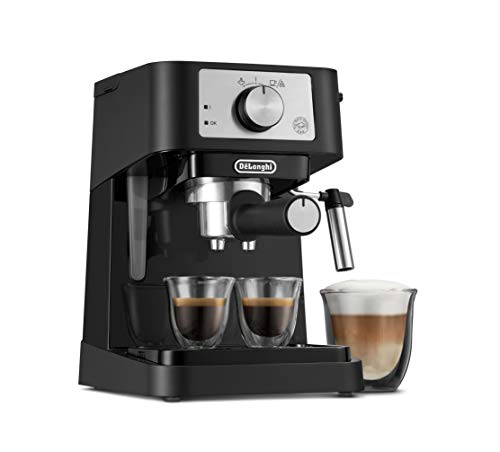 De’Longhi Stilosa Espresso Machine with Milk Frother, Black/Stainless
