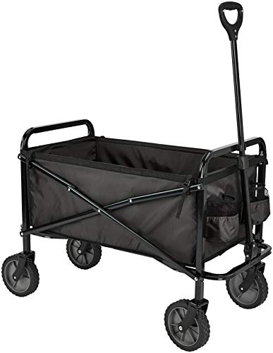 Amazon Basics Heavy Duty Folding Wagon, 265 lbs Capacity, Black