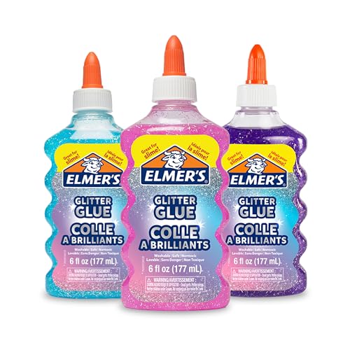 Elmer’s 6oz Glitter Glue – Blue, Pink, Purple