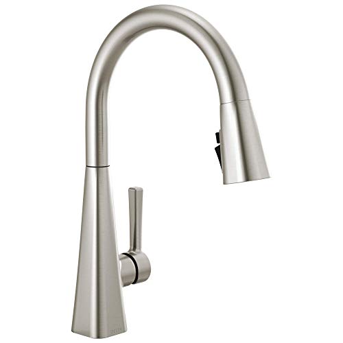 Delta Lenta Brushed Nickel Kitchen Faucet with Pull Down Sprayer