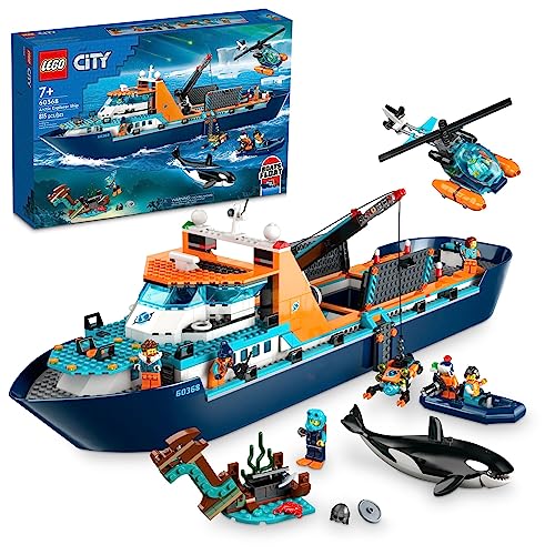 LEGO City Arctic Explorer Ship Set with Minifigures & Orca