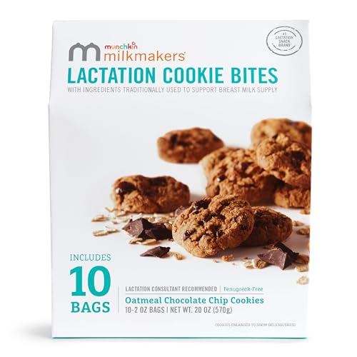Munchkin Milkmakers Lactation Cookie Bites, Chocolate Chip, 10 Ct