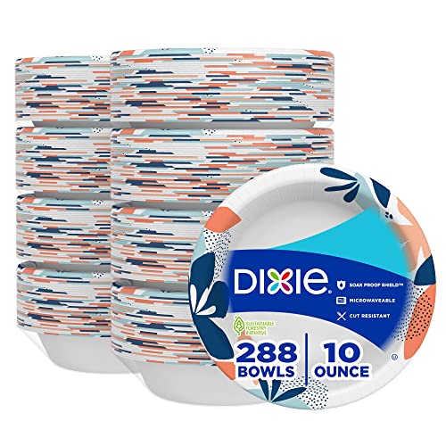 Dixie Disposable 10 Oz Paper Bowls, 288-Count, Microwave-Safe
