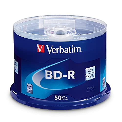 Verbatim 50-Pack 25GB 16X BD-R Blu-ray Discs