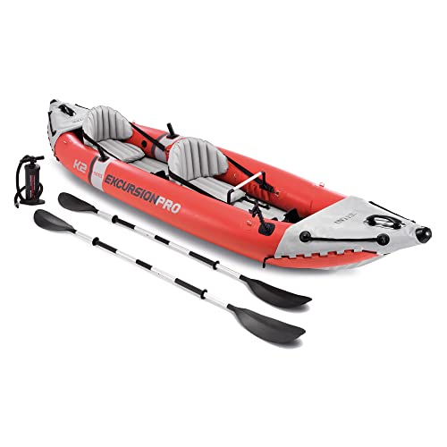 Intex Excursion Pro K2 Inflatable Kayak Set, 2-Person, 400lb Capacity