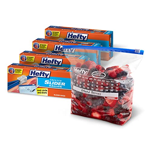Hefty Gallon Freezer Bags, 25 Count, Pack of 4