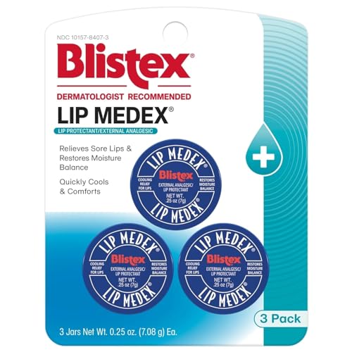 Blistex Lip Medex, 0.25 oz, 3-Pack, Medicated Lip Relief