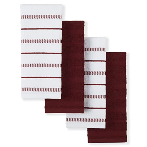 KitchenAid 4-Pack Kitchen Towel Set, Smoked Paprika Red/White