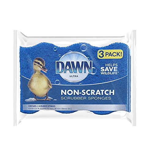 Dawn Non-Scratch Dish Sponges, Blue, 3-Pack