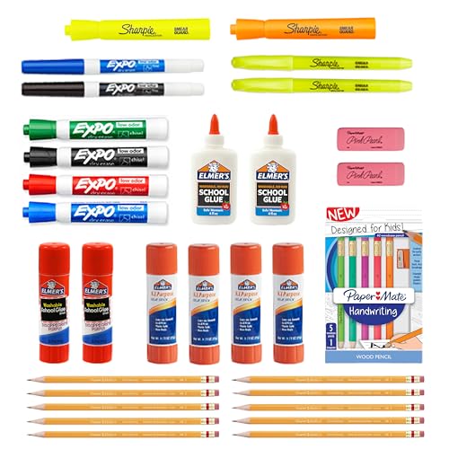 48-Count School Supplies Pack: Sharpies, Expo, Elmer’s, Pencils