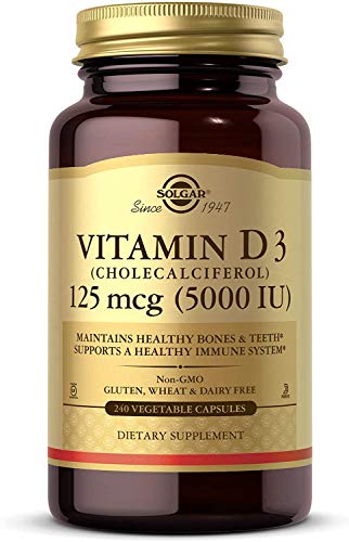 Solgar Vitamin D3 5000 IU, 240 Capsules – Non-GMO, Kosher