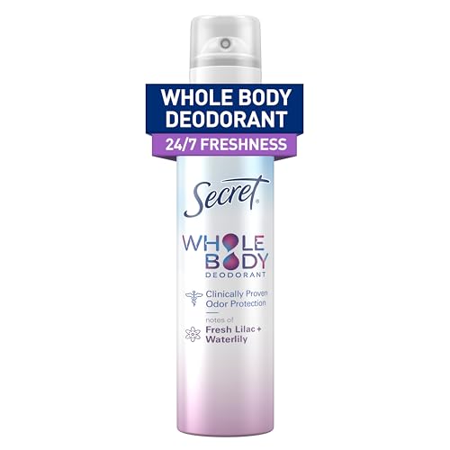 Secret Women’s Aluminum-Free Deodorant Spray, Lilac & Waterlily, 72HR, 3.5 oz