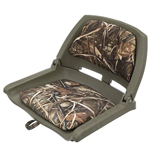 Attwood Padded Boat Seat, Camouflage, 20″ x 17″ x 12″