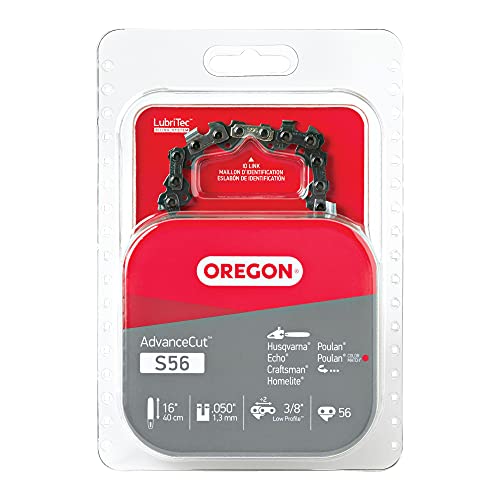 Oregon S56 Chainsaw Chain, 16″ Bar, 56 Links, Low-kickback