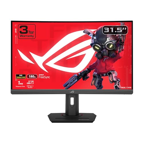 ASUS ROG Strix 32″ Curved 1440P Gaming Monitor, 180Hz, HDR