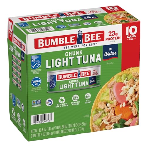 Bumble Bee Chunk Light Tuna, 5oz, Pack of 10, Wild Caught