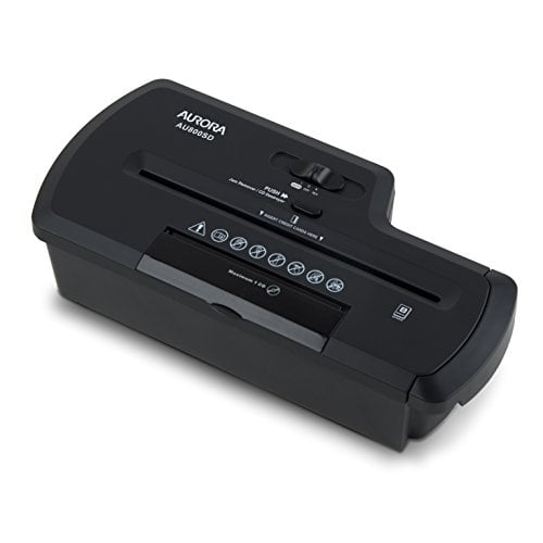 Aurora AU800SD 8-Sheet Strip-Cut Shredder, Black