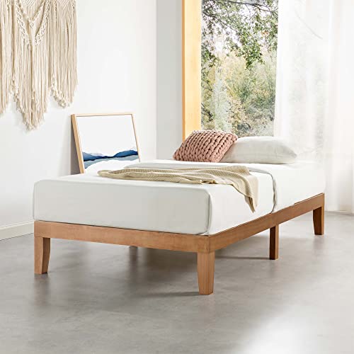 Mellow Naturalista 12″ Solid Wood Platform Bed, Twin, Natural Pine