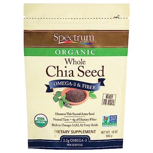 Spectrum Organic Chia Seed, Omega-3 & Fiber, 12 Oz
