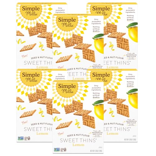 Simple Mills Lemon Seed & Nut Sweet Thins, Paleo, 4.25 oz, 6-Pack