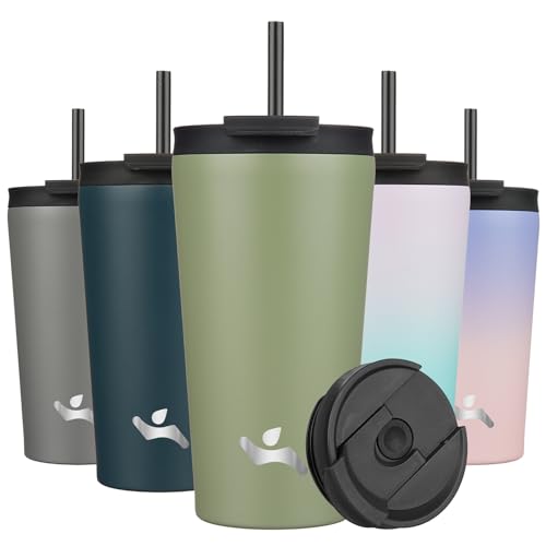 Konokyo 18 OZ Insulated Tumbler with Lid, Army Green