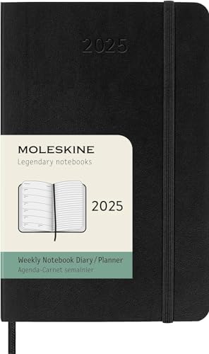 Moleskine 2025 Weekly Planner, Pocket Softcover, Black, 144 pages