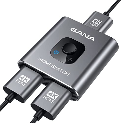 GANA 4K HDMI Switch 2 in 1, Compatible with Xbox, PS5, Roku