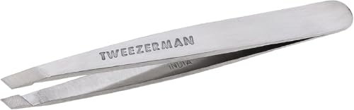 Tweezerman Mini Slant Tweezer – Classic Stainless, Travel Size
