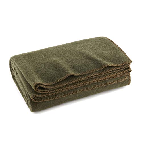 US Military Style Fire Retardant Wool Blanket, 66″ x 90″