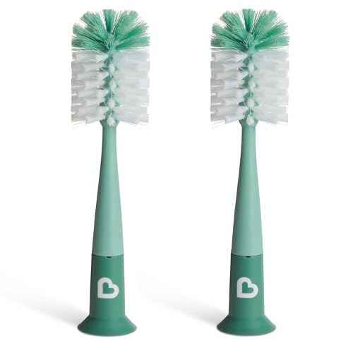 Munchkin Bristle Bottle Brush, 2 Pack, Sage