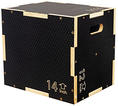 Fitvids Non-Slip Plyo Box, 12x14x16 Inches, Black