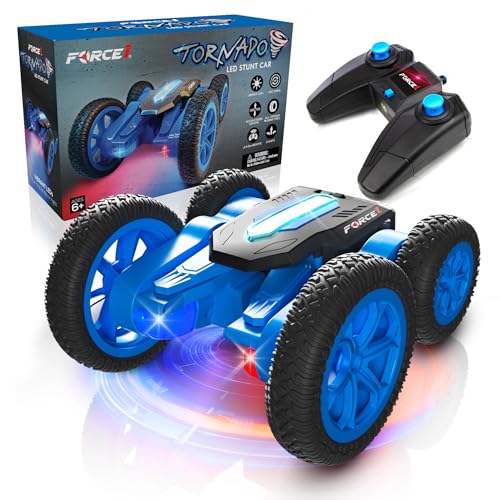 Force1 Tornado Blue LED Remote Control Stunt Car for Kids