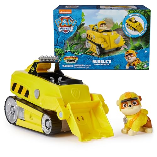 Paw Patrol Jungle Pups Rubble Rhino Toy Truck with Figure