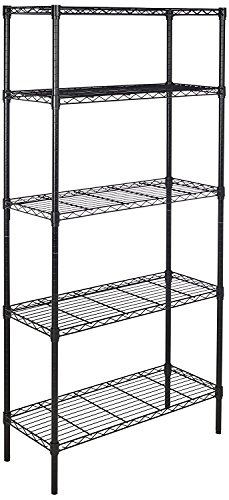 Amazon Basics 5-Shelf Steel Wire Rack, 36″x14″x72″, Black